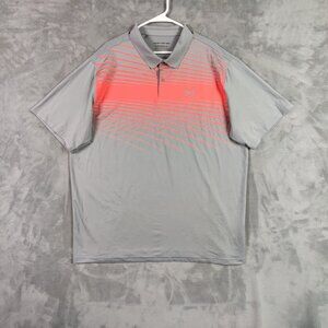 Under Armour Polo Shirt Adult 3XLT Tall Gray Orange Performance Stretch Golf Men
